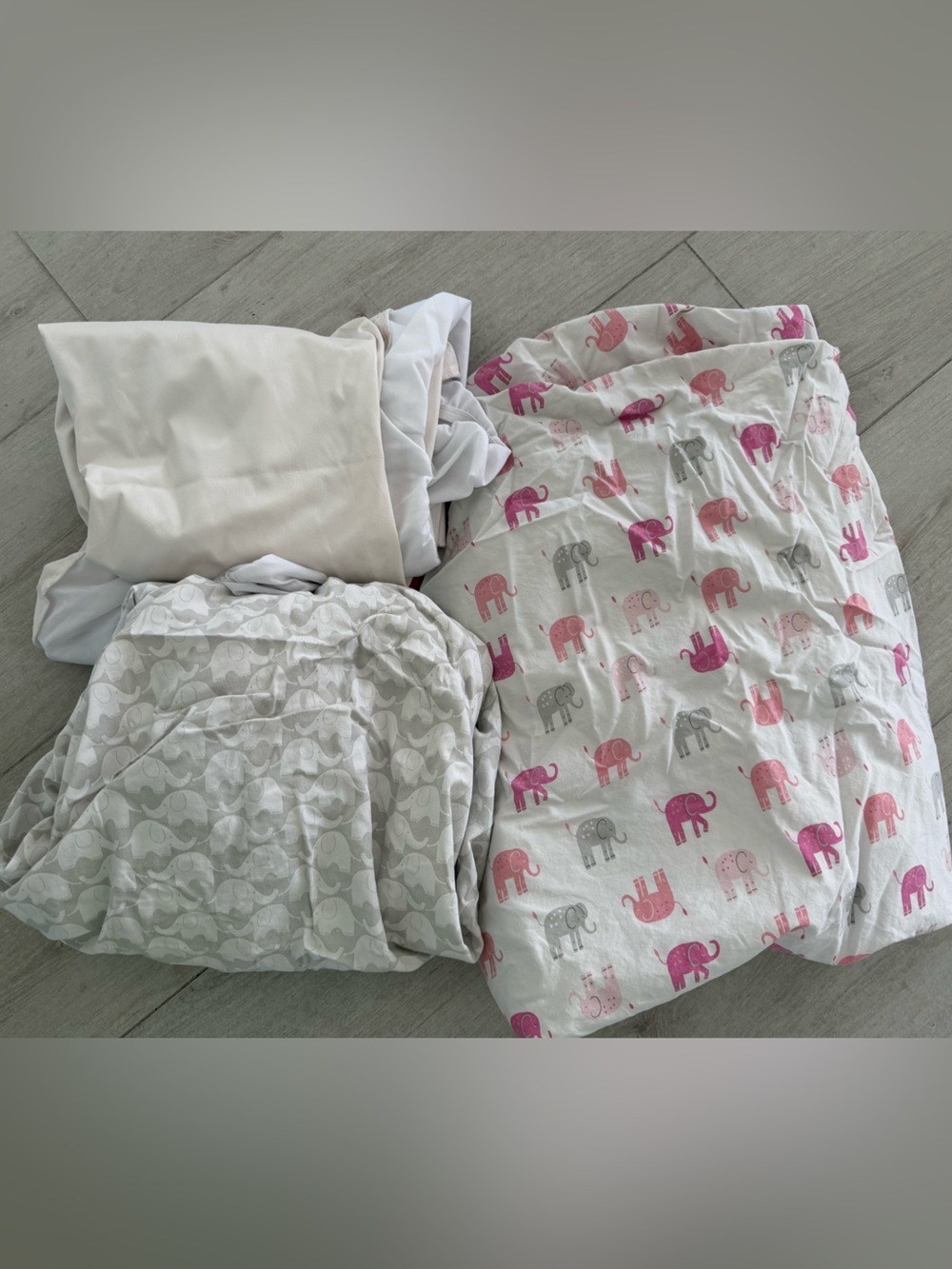 2 Elephant Crib Sheets and Crib Mattress Protector